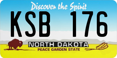 ND license plate KSB176