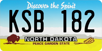 ND license plate KSB182