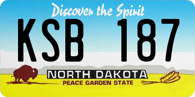 ND license plate KSB187