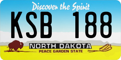 ND license plate KSB188