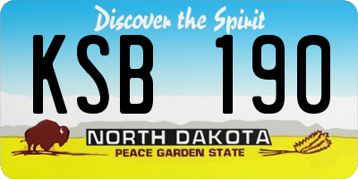 ND license plate KSB190