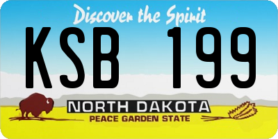 ND license plate KSB199