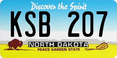 ND license plate KSB207