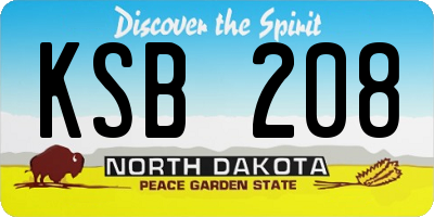 ND license plate KSB208
