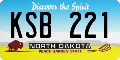 ND license plate KSB221