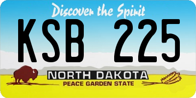 ND license plate KSB225