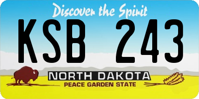 ND license plate KSB243