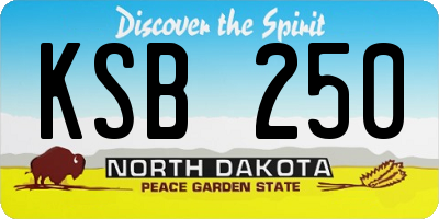 ND license plate KSB250