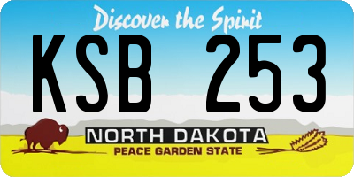 ND license plate KSB253