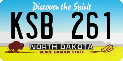 ND license plate KSB261