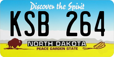 ND license plate KSB264