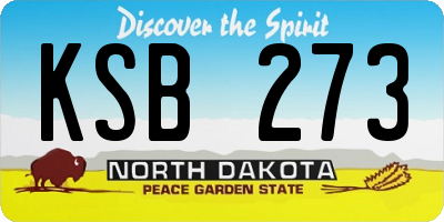 ND license plate KSB273