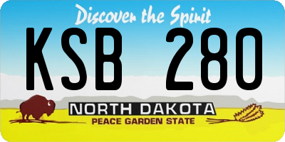 ND license plate KSB280