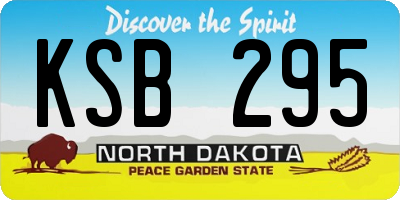 ND license plate KSB295