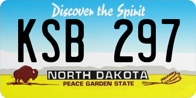 ND license plate KSB297