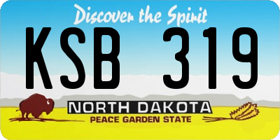 ND license plate KSB319