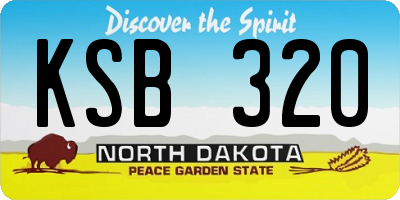 ND license plate KSB320