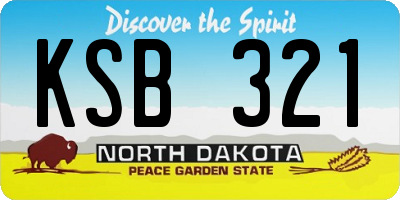 ND license plate KSB321