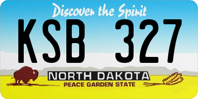 ND license plate KSB327