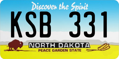 ND license plate KSB331