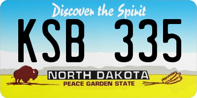 ND license plate KSB335