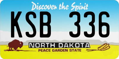 ND license plate KSB336