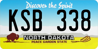 ND license plate KSB338