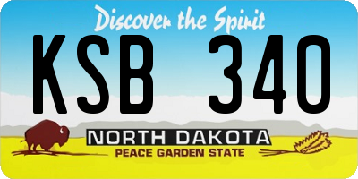ND license plate KSB340