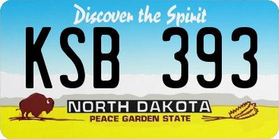 ND license plate KSB393