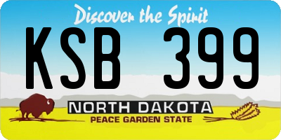 ND license plate KSB399