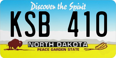 ND license plate KSB410