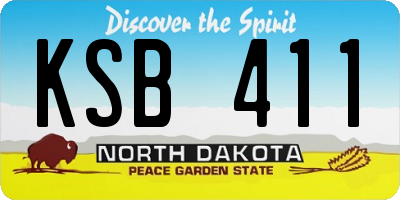 ND license plate KSB411