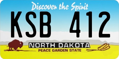 ND license plate KSB412