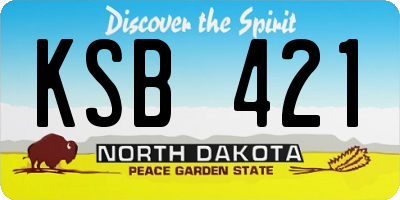 ND license plate KSB421