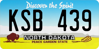 ND license plate KSB439