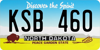 ND license plate KSB460