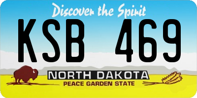 ND license plate KSB469