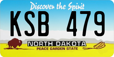 ND license plate KSB479