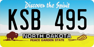 ND license plate KSB495