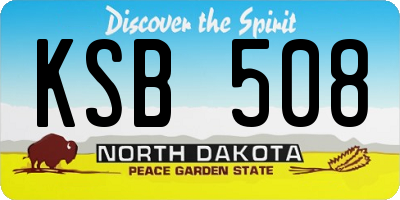 ND license plate KSB508