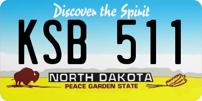 ND license plate KSB511