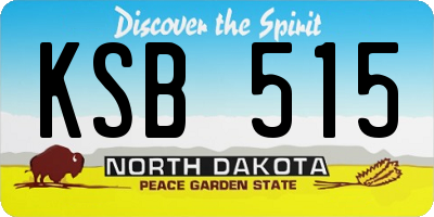 ND license plate KSB515
