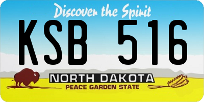 ND license plate KSB516