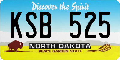 ND license plate KSB525