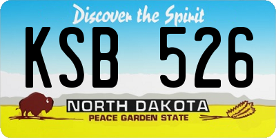 ND license plate KSB526