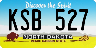 ND license plate KSB527