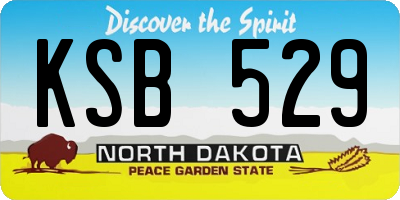 ND license plate KSB529