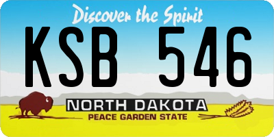 ND license plate KSB546