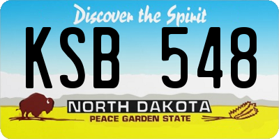 ND license plate KSB548