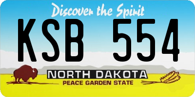ND license plate KSB554